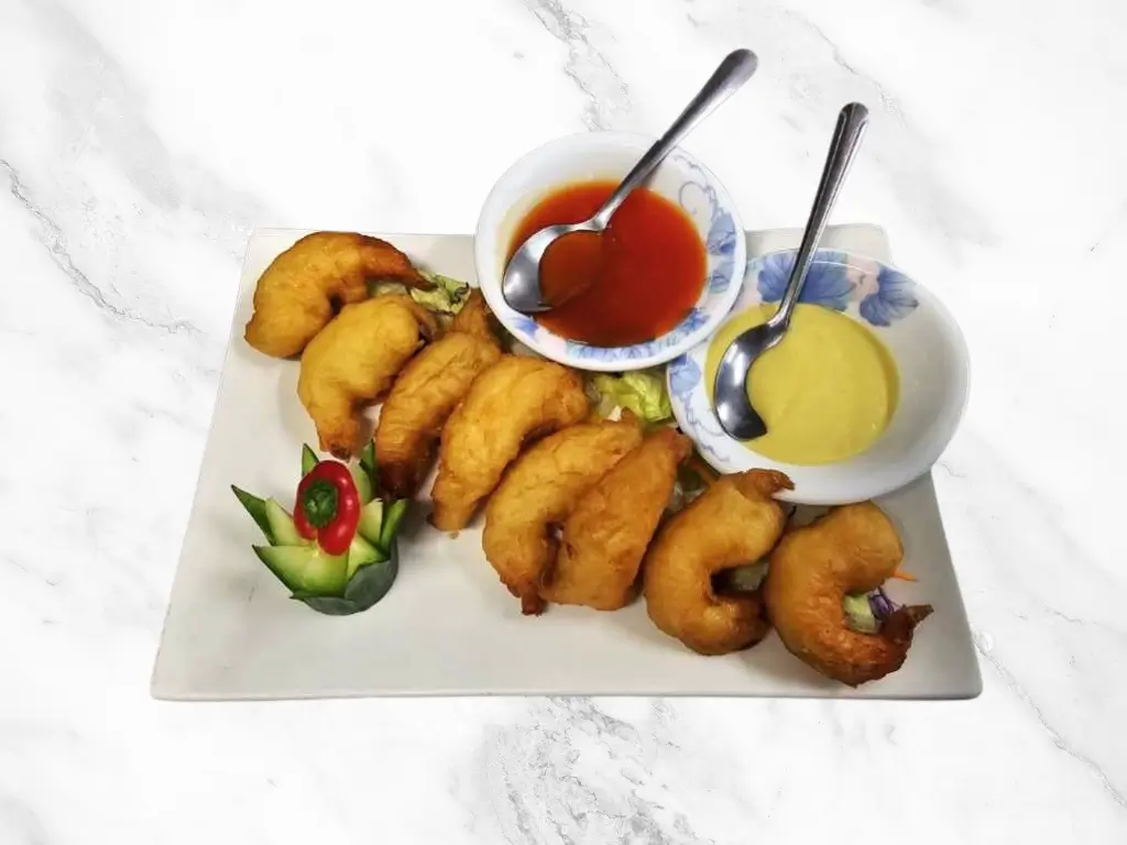 Chop-Asian-Kitchen-Chinese-Restaurant-Battered-Prawns-with-Dipping-Sauces-Santa-Rosa Battered prawns served with two dipping sauces